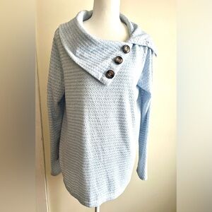 New York Laundry SizeM Light Blue Off-Shoulder Sweater